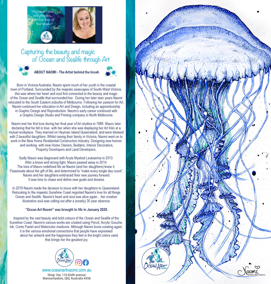 Jellyfish Blue (blank inside) Greeting Card