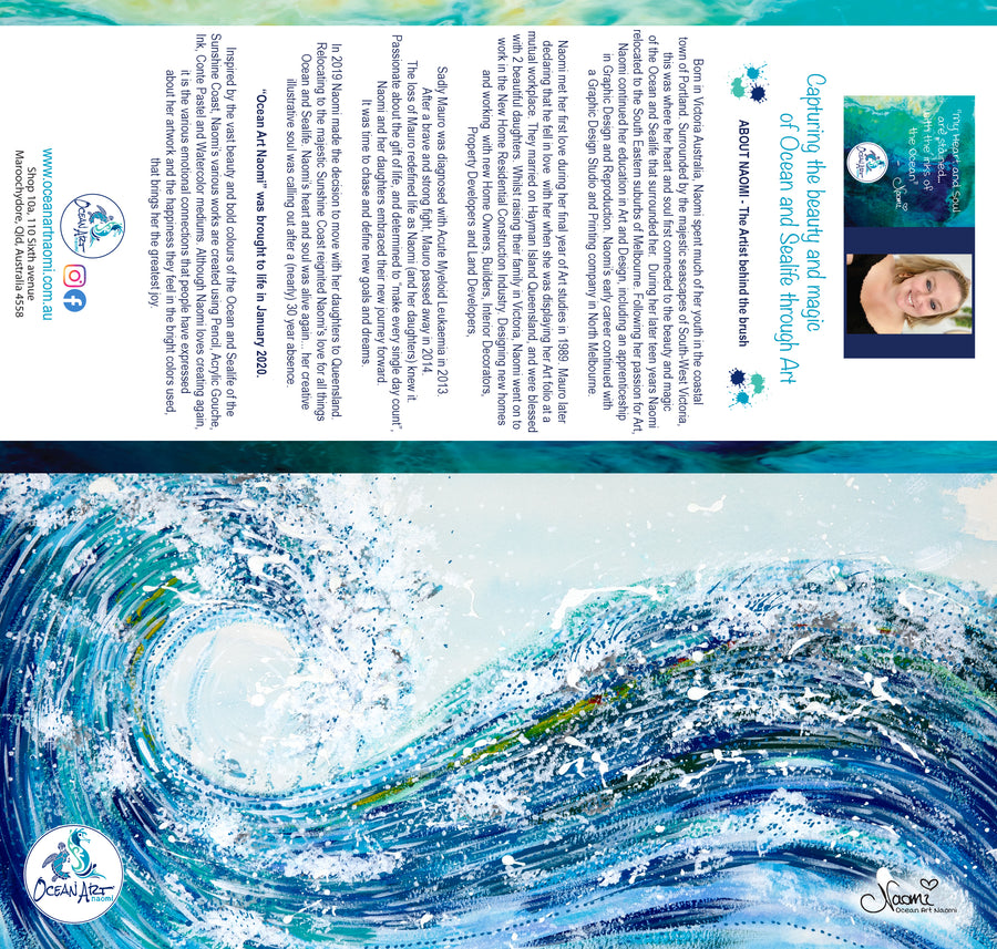 Rolling Blue Wave (blank inside) Greeting Card